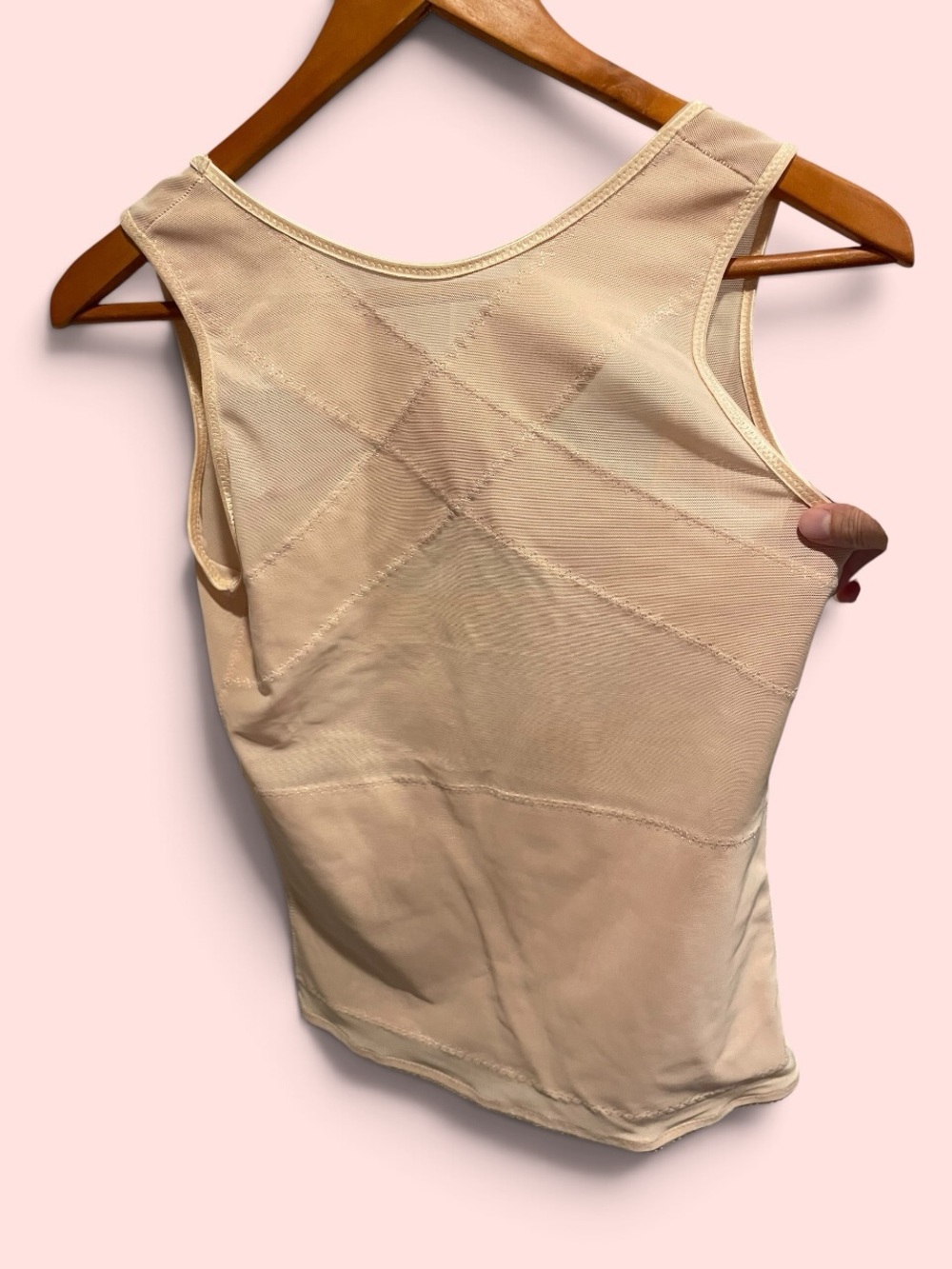 Cute creamy nude shaper top binder elastic stretch